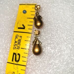 Tear drop earrings: Copper/gold/ pierced post.